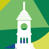 Ilustración de un edificio institucional blanco